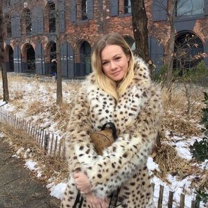 Leopard Print Faux Fur Coat